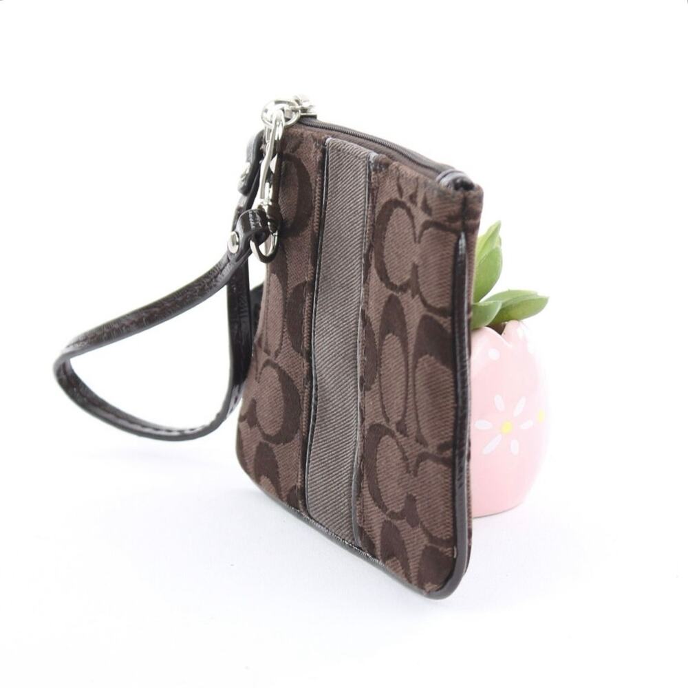Coach Signature Stripe Canvas Wristlet - Picture 3 of 6